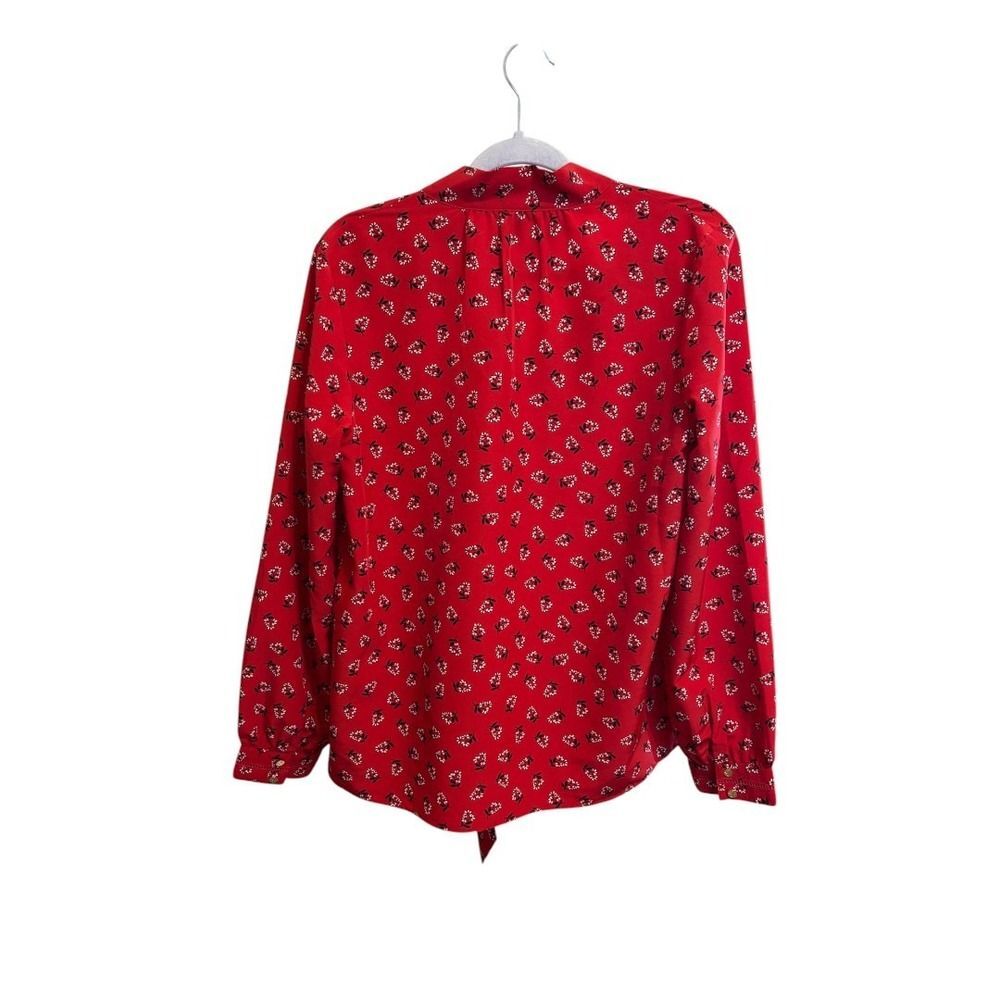 Draper James Floral Print Tie Neck Blouse Long Sleeve SIZE M‎ - Picture 3 of 6